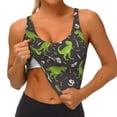 thumbnail image 4 of Fotbe Dinosaur Skeleton Pattern Womens' Sports Bra Longline Wirefree Padded with Medium Support Sports Moisture-Wicking Workou Vest,Tank Top-, 4 of 9
