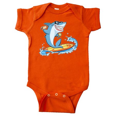 

Inktastic Surfing Shark with Hot Dog and Ice Cream Cone Gift Baby Boy or Baby Girl Bodysuit