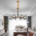 thumbnail image 2 of Nordic Postmodern LED Glass Chandelier Living Atmospheric Light Luxury Lamps Bedroom Hotel Shop Restaurant Bar Chandelier My Lux Decor Round, 2 of 9
