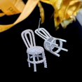 thumbnail image 4 of Pendiente de Silla Pequeña para Mujer, con un Banco Tridimensional, Elegante y Exagerado, Lleno de Diamantes de Imitación A, 4 of 5