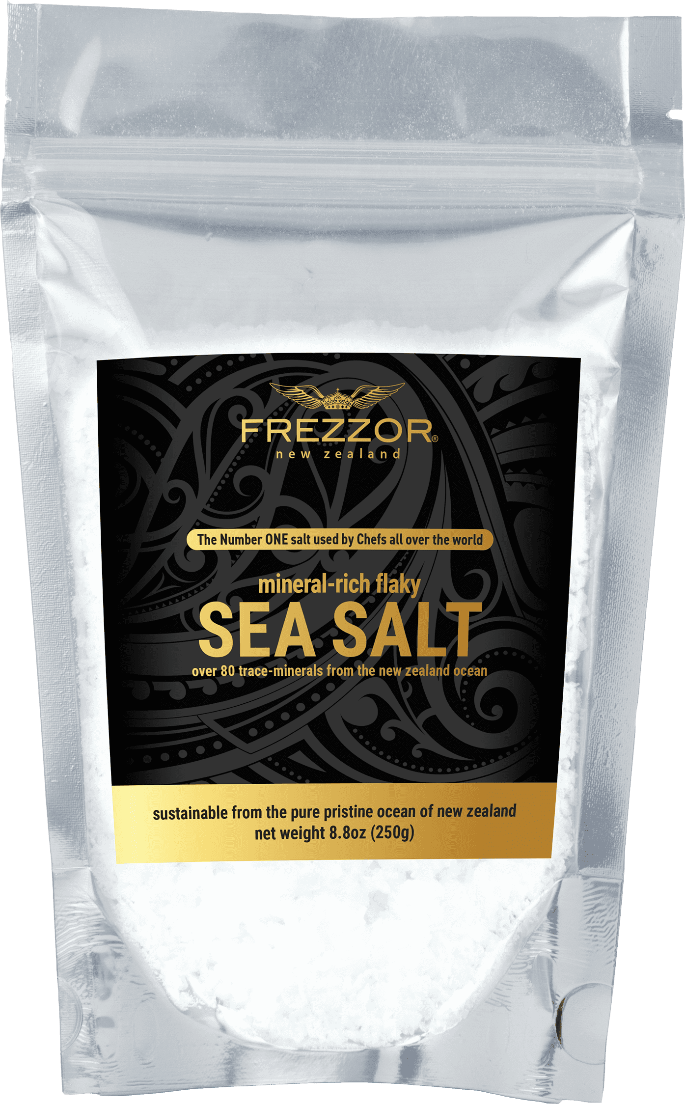 FREZZOR Mineral-Rich Flaky Sea Salt Combo-Pack with FREZZOR Whey Protein Chocolate, Made in New Zealand