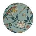 thumbnail image 2 of JRXY Boho Bohemian Farmhouse Teal Blue and Orange  Round Oval Tablecloth Decorative Cover Tabletop Dining Room Kitchen Wildflower Garden Floral Botanical Cottagecore Flower Print Vintage White, 2 of 7