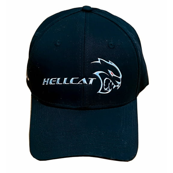 Dodge Mopar Hellcat Logo Liquid Metal Black Mens Hat