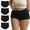 Black, variant on INNERSY Women's Plus Size Cotton Boxer Briefs XL-5XL High Waist Boyshort Underwear 4 Pack(3XL,Spring Lake)