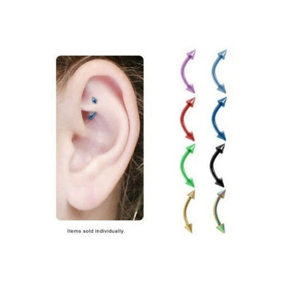 Luxe Modz 16G Titanium Rook Earring with Spike Beads Piercing Jewelry for Men Women - Sold Individually