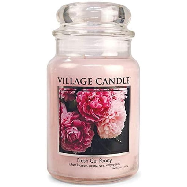 Vela aromática Village Candle, peonía recién cortada, 625 ml