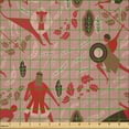 thumbnail image 2 of Ambesonne Historic Fabric by the Yard Microfiber, Warriors Lions Leaves Art, 1 Yard, Cocoa Dark Pink Rose, 2 of 2