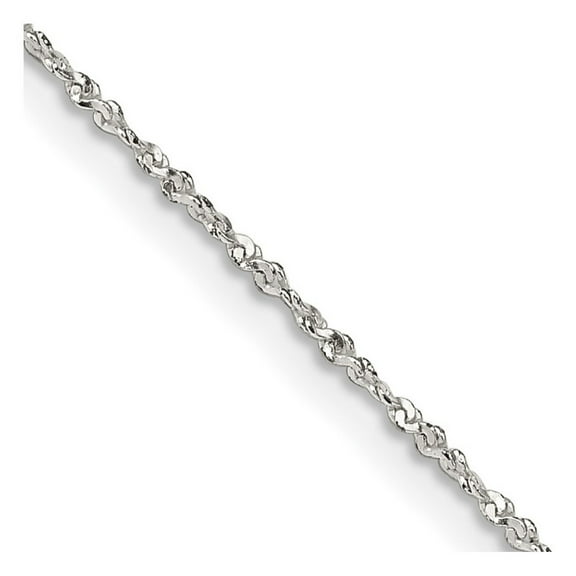 925 Sterling Silver Twisted Polished .5mm Fancy Chain Necklace 24 Inch Spring Ring - Chain Necklace for Women and Men