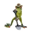 thumbnail image 2 of Estatua de rana, figura de animal, regalo decorativo, adorno de obra de arte verde coleccionable Pala, 2 of 9