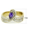thumbnail image 2 of Rings for Women Gold 316L Stainless Steel DA304 - AAA Grade Cubic Zirconia in Tanzanite, 2 of 6