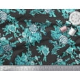 thumbnail image 3 of Soimoi Georgette Viscose Feuilles & Tissu Imprimé Artistique Floral 1 Yard 42 Inch Wide, 3 of 4