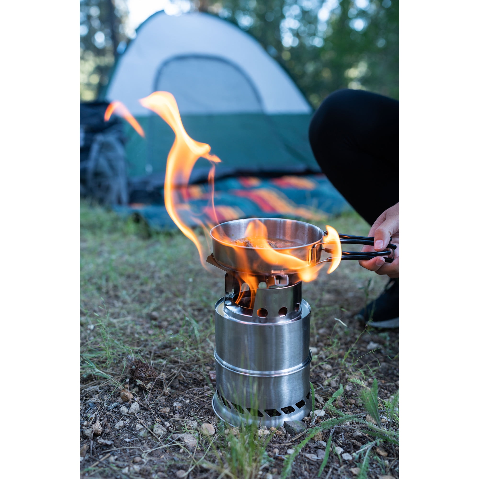 Stansport Stainless Steel Wood Burning Stove - Extra Large