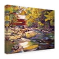 thumbnail image 3 of Trademark Fine Art David Lloyd Glover Covered Bridge In Vermont Autumn Canvas Wall Art - 35x47, 3 of 5