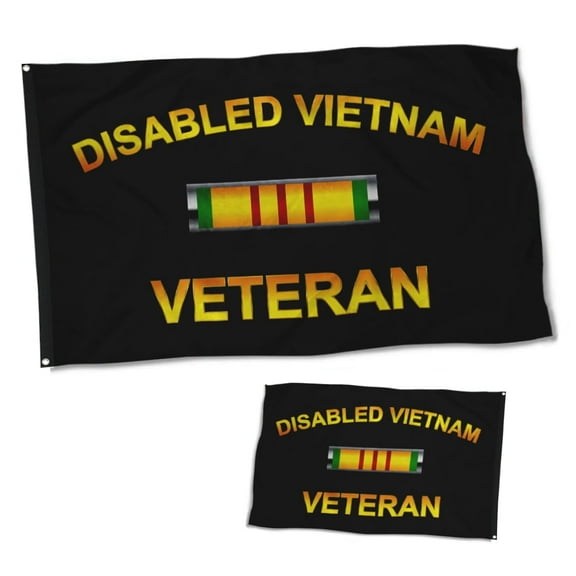 Double Sided Disabled Vietnam Veteran Flag Military Banner with Brass Grommets 3x5 Feet