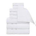 thumbnail image 2 of Superior Venice Ribbed Textured Border Zero Twist 9 Piece Towel Set, White, 2 of 10