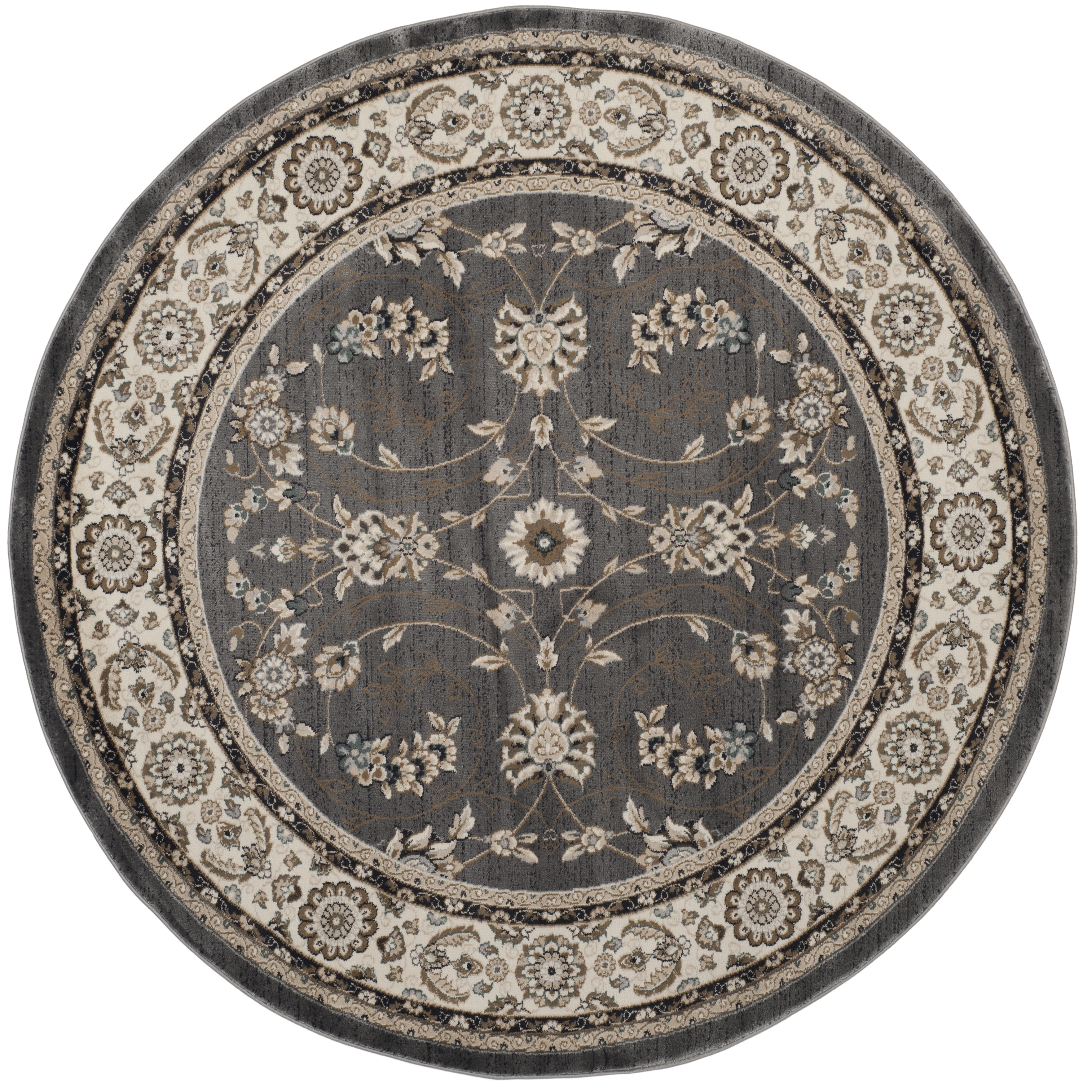 Safavieh Lyndhurst Janel Floral Area Rug, Gray/Cream, 8' x 8' Round