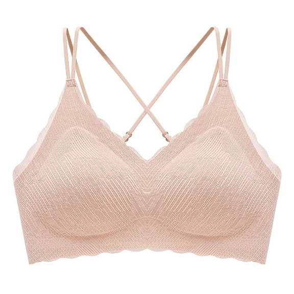 Penkiiy Women Bras Woman's Comfortable Lace Breathable Bra Underwear No Rims Beige Bras
