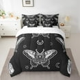 thumbnail image 2 of YST Gothic Moth Bedding Set Full Size,Sugar Skull Bed In A Bag Sheet Set For Adult Teens,Black Butterfly Moon 7 Pcs Comforter Set,Gothic Spooky Theme Quilt Set, 2 of 5