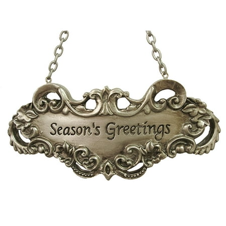 MIDWEST 5" Wine Label "Season's Greetings" Christmas Ornament - Bronze