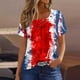 thumbnail image 1 of Fiudx Ofertas Del Día Blusa de Manga Corta a La Moda para Mujer, Camiseta Estampada, Top Informal, 1 of 5