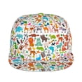 thumbnail image 2 of Daiia Animals print Flat Bill Hats Flat Brim Trucker Cap Baseball Cap Adjustable Classic Low Profile Hat Unconstructed Plain Cap, 2 of 9