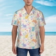 thumbnail image 4 of Daiia Flower Color Rabbit Hawaiian Shirt for Men Gentle Cotton Regular Short Sleeve Casual-Medium, 4 of 9