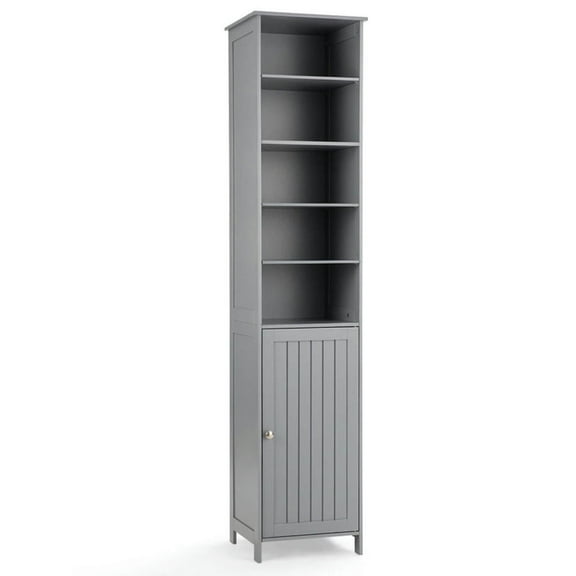 Resenkos 72 Inches Free Standing Tall Floor Bathroom Storage Cabinet-Gray, Bathroom Cabinets for Entryway Storage, Home Office Furniture