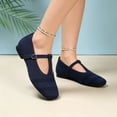 thumbnail image 6 of Willtoo Mary Jane Shoes Women Square Toe Knit Breathable T-Strap Buckle Slip On Walking Shoes Lightweight Comfort Casual Ballet Flats, 6 of 6