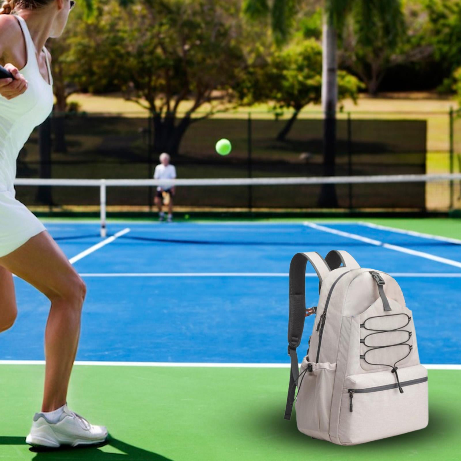 Baoblaze Tennis Bag Adjustable Strap Lightweight Large Capacity Pickleball Racket Bag Beige