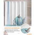 thumbnail image 5 of Fall Shower Curtain Pumpkin Leaf Branch Shower Curtains for Bathroom Decor Teal Stripes Bath Curtains Sets with Hooks for Autumn Thanksgiving Seasonal Decor Fabric Waterproof Extra Long 84" X 72", 5 of 6