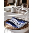 thumbnail image 6 of Navy Blue Striped Ombre Cloth Napkins Set of 4 Reusable Dinner Napkins, Modern Blue Moire Geometric Cocktail Napkin Washable Table Napkins for Wedding/Holiday Party/Baby Shower 20"x20", 6 of 7
