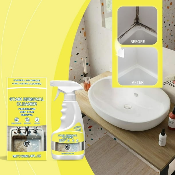 Limpiador de manchas para el hogar | Solución detergente multisuperficie | Para grietas de azulejos Sellos de refrigerador Paredes Lavabo Esquinas de inodoro | Paquete de 2 | 120ml cada uno