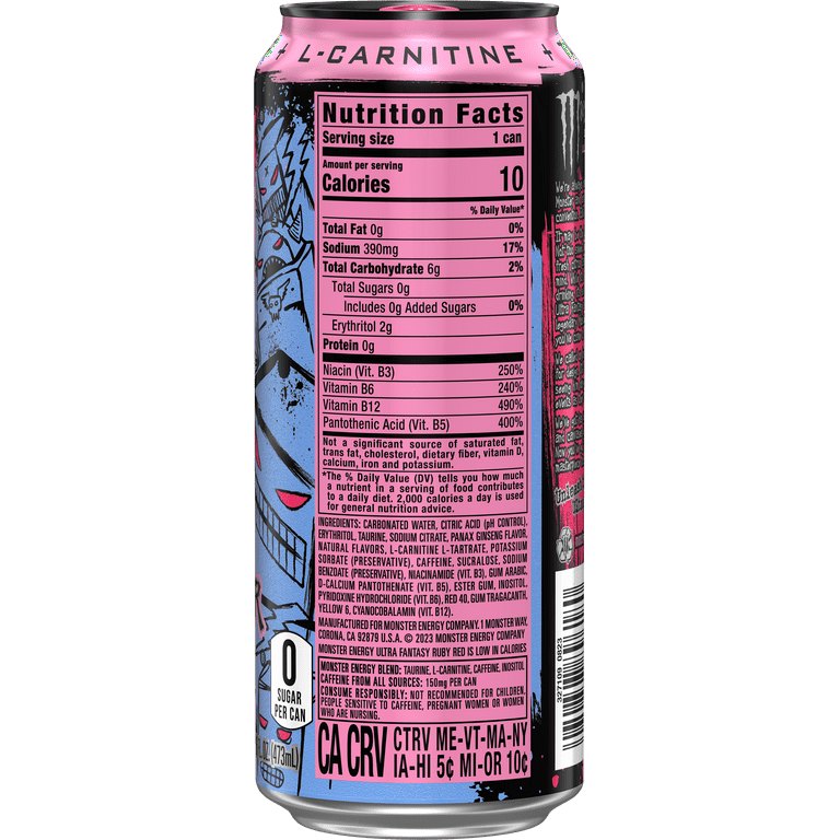MONSTER ULTRA FANTASY RUBY RED 24本×2箱 Monster Energy Zero Ultra Fantasy Ruby Red, 12 oz. Cans, 24