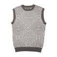 thumbnail image 4 of Charcoal Trippy Checker Sweater Vest - Trendy Men's Knitwear, 4 of 4