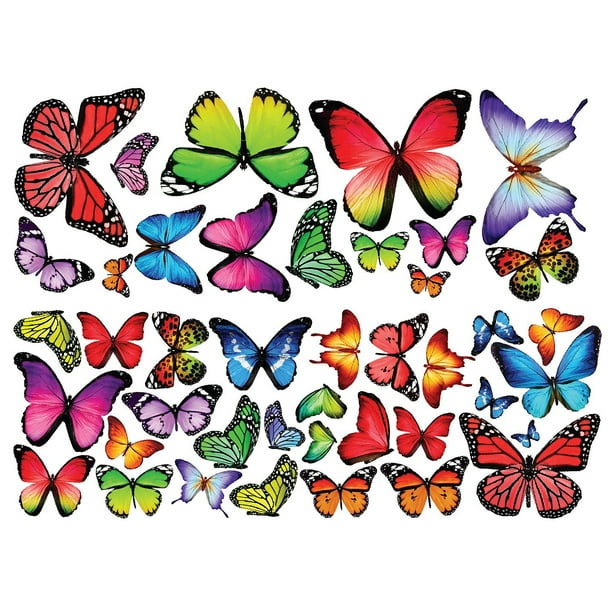 Premium Fabric Butterfly Decals Peel And Stick Colorful Butterflies Nursery Decal Home Decor Wall Sticker Set Of 40 Stickers 3002 Walmart Com Walmart Com