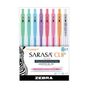 Zebra Sarasa Clip Gel Retractable Pen Set, .5mm, Milk Colors, 8-Colors