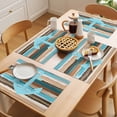 thumbnail image 5 of Anchor Placemats Set of 6 Blue Green Brown Vintage Wood Grain Nautical Place Mats Indoor Wipeable Table Mats Washable Cloth Dining Table Placemats for Kitchen Holiday Party Home Decor 13x19 Inch, 5 of 9