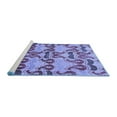 thumbnail image 2 of Ahgly Company Machine Washable Indoor Round Abstract Blue Modern Area Rugs, 6' Round, 2 of 4