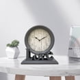 thumbnail image 4 of Rustic Desk Clock Mantel Clock Table Clock Clocks Shelf Silent Fireplace Digital Gray, 4 of 8