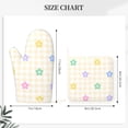 thumbnail image 3 of DouZhe Oven Mitts and Pot Holders Sets, Rainbow Daisy Flowers Plaid Prints Non-Slip Heat Resistant Kitchen Oven Silicone Glove, 3 of 7