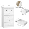 thumbnail image 2 of NEORIVER 6 Drawer Tall Dresser, Modern Farmhouse White Chest of Drawers with Assembly Video Guide, 2 of 7
