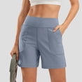 thumbnail image 3 of YMNXA Casual Sports Shorts For Women High Waist Solid Color Loose Fit Summer Breathable Yoga Gym Activewear Shorts For Everyday Wear,Grey,L, 3 of 8