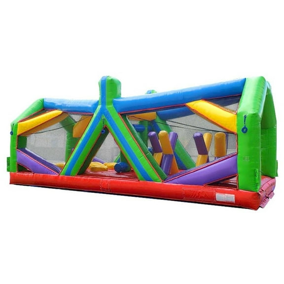 TentandTable Commercial Inflatable Obstacle Course, Retro Radical Run Extreme #2, 30'