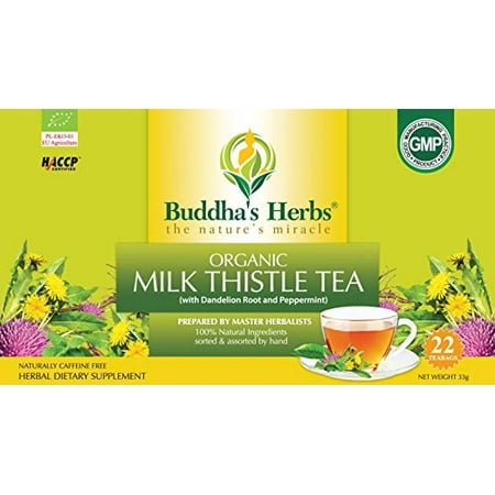 Buddha's Herbs Premium Organic Milk Thistle Tea with Dandelion Root (Pack of 2)(44