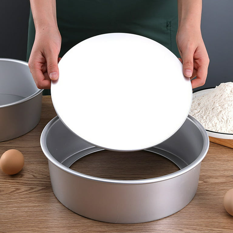 Lawei Round Cake Pan Set - 4 inch 6 inch 8 inch Cake Baking Pans with Removable Bottom, Silver