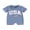 Blue, variant on Infant Baby Boy 4th of July Romper 3 6 12 18 Months Fuzzy Letter Flag Embroidery Crew Neck Short Sleeve Bodysuits Summer Jumpsuits