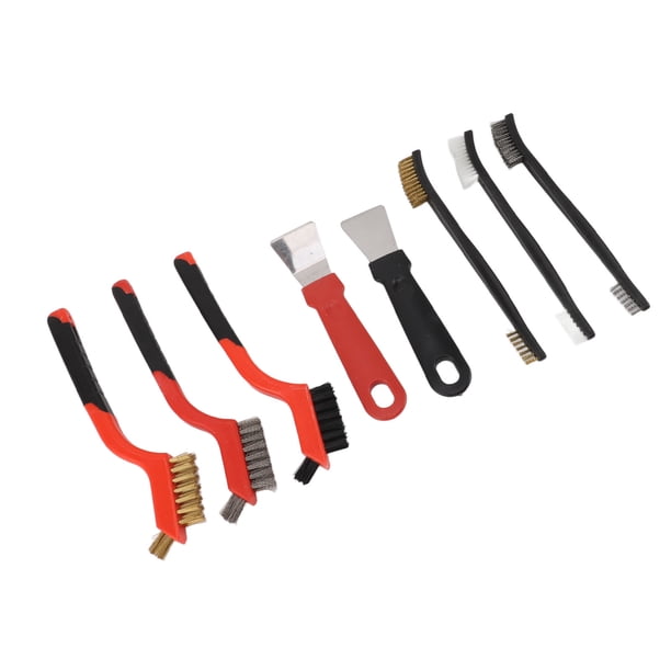 Cepillo Juego de 8 cepillos de alambre para limpiar cepillos pequeños de latón y nailon inoxidable con raspador de pintura para eliminar pintura oxidada ANGGREK Otros