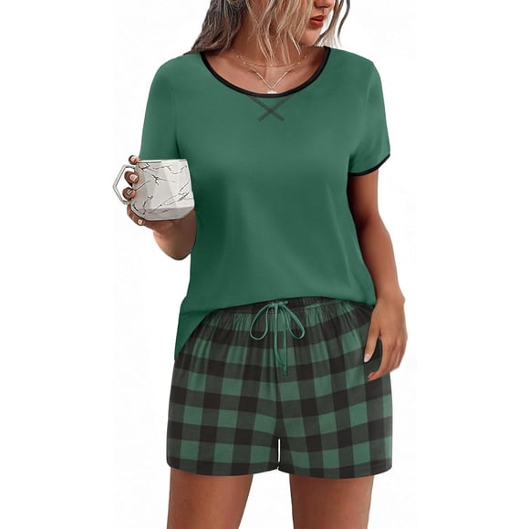 Ekouaer Women Pajama Set Casual Short Set