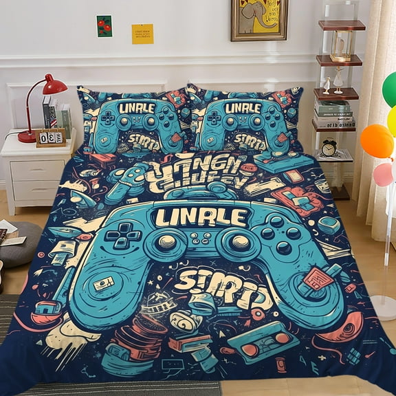 PlayStation Design Bedding Suit Comforter Cover Original Art Style Pillowcase Delicate Bedset for Child Teen