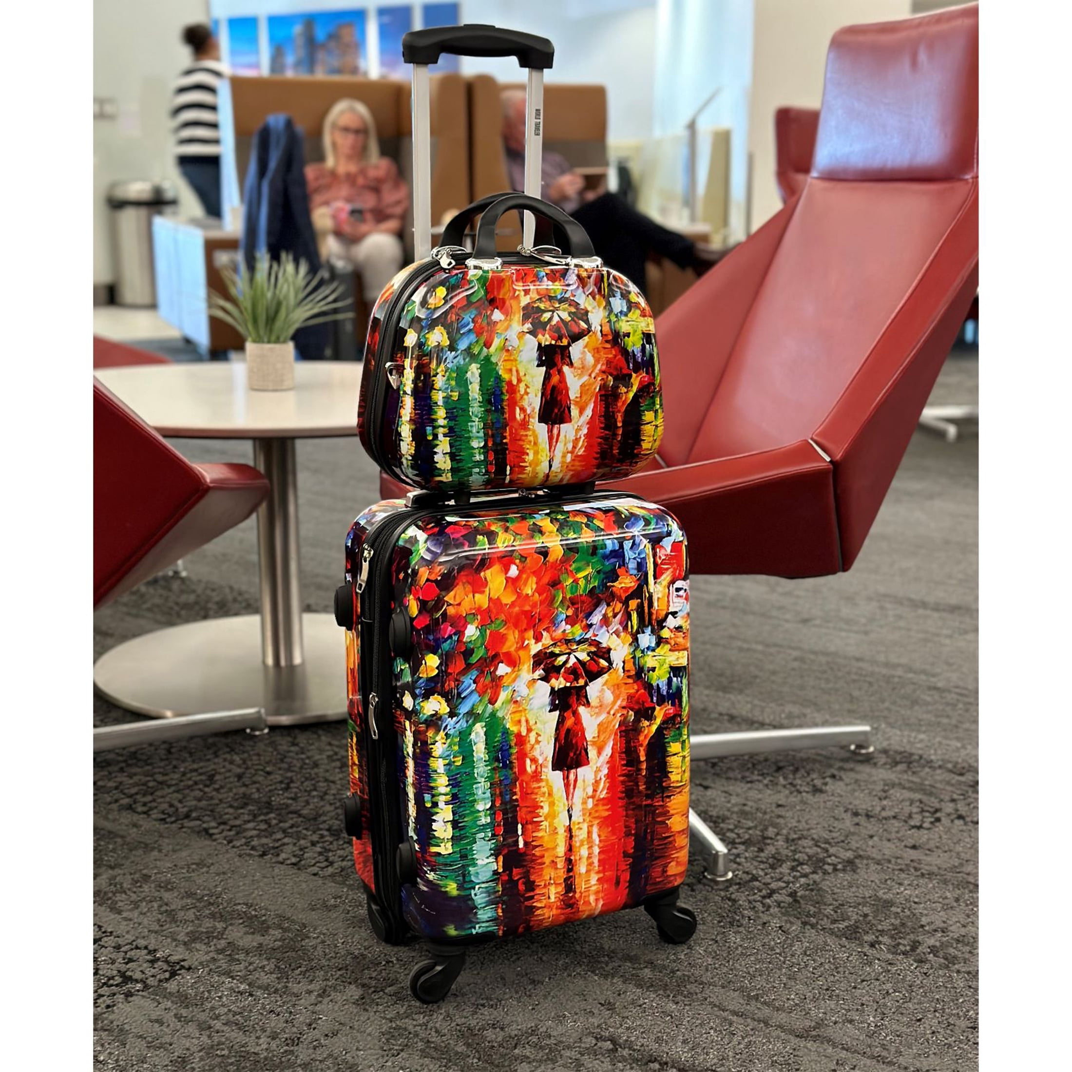 World Traveler 2-Piece Carry-On Hardside Spinner Luggage Set - Paris Nights